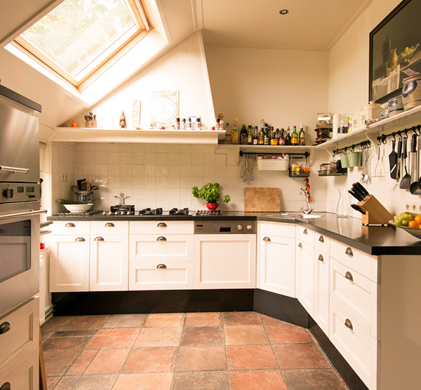 Landelijk massief essenhouten keuken